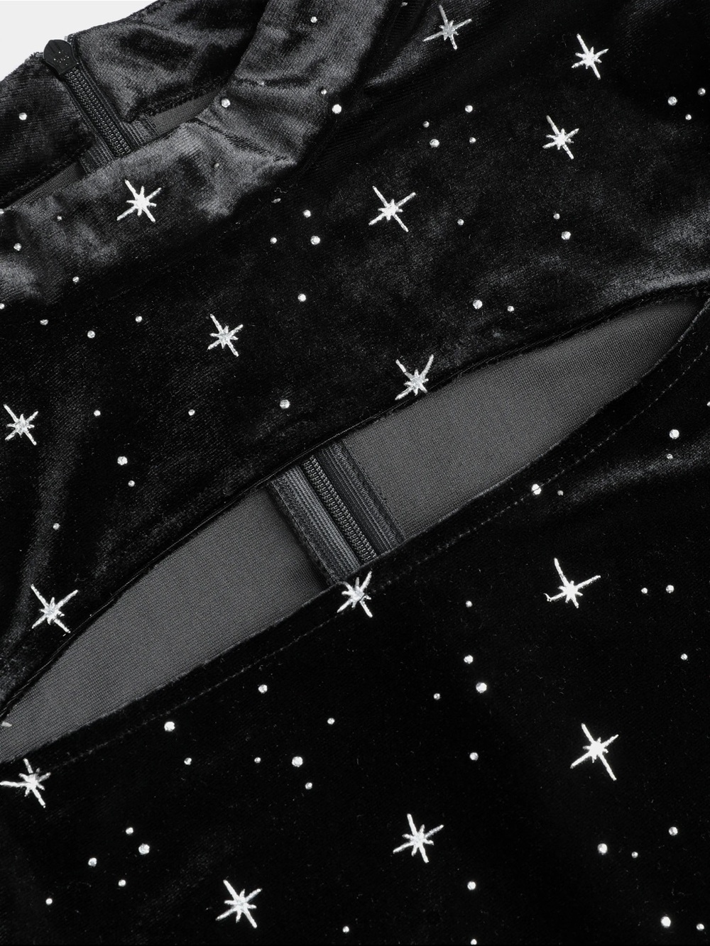 Cider Velvet Star Pattern Bell Sleeve Crop Top - Picture 9 of 12
